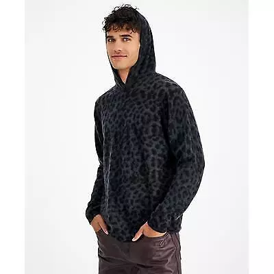 INC International Concepts Mens Animal Print Hooded Sweater Black XL • $11.22