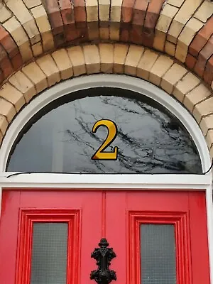 £4.95 • Buy Personalised Gold Leaf House Door Number Window Sticker Fanlight Exterior Decal