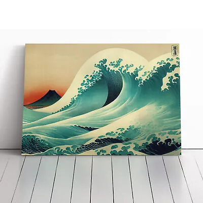 £24.95 • Buy Japanese Wave By Mountains Vol.1 Canvas Print Wall Art Framed Large Picture