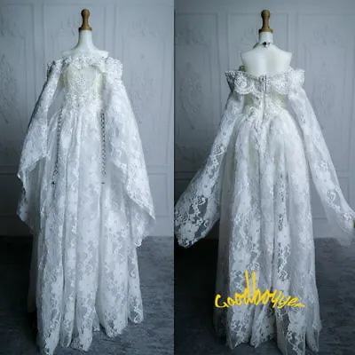 1/6 1/4 1/3 SD16 IP-EID BJD Outfit Doll Clothes Lace Wedding Full Dress White • $30.60