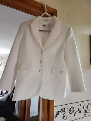 Zara Sz 10/12 White  Boucel Blazer  • £18