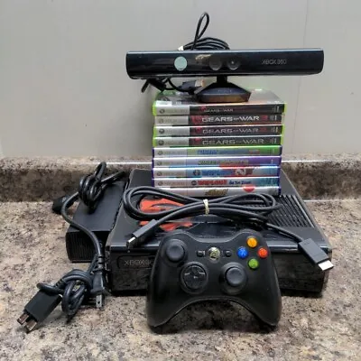 Xbox 360 Kinect 250GB Console 9 Games Gears Of War Bundle Tested Working #ML • $129.99