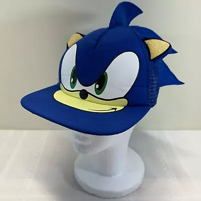 Sonic The Hedgehog Hat With Ears And Spikes Snapback Cap - Excellent Condition • $15.99