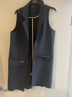 Topshop Navy Long Waistcoat 8 • £7