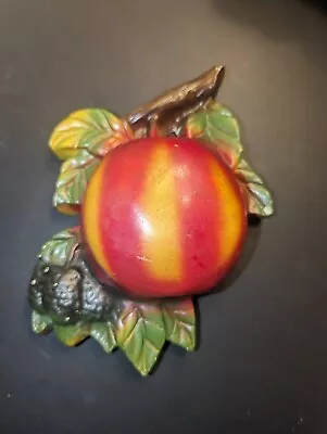 Vintage Chalkware String Holder Apple And Berries  • $12.98