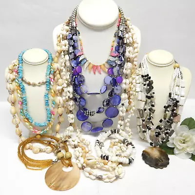 Vintage To Now Beach Themed Necklace Lot - Mother Of Pearl Abalone & Seashell • $9.99