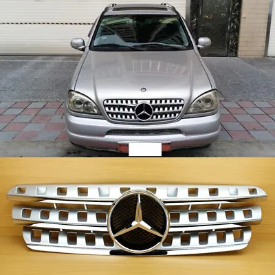 1998-2004 Front Grille For Mercedes-Benz W163 M-Class Silver High Quality ABS • $169.07