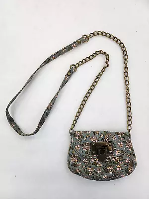 Mossimo Mini Crossbody Purse Micro Floral Blue Toggle Clasp Chain Strap Pockets • $18