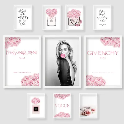 £3.99 • Buy Fashion Designer Pink Flower Perfume Wall Art Poster Print Picture Gift  A3 A4
