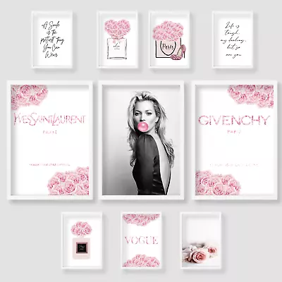 £3.99 • Buy Fashion Designer Pink Flower Perfume Wall Art Poster Print Picture Gift  A3 A4