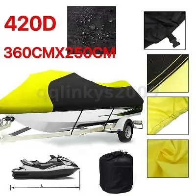 $51.99 • Buy 420D Jet Ski Cover 2.9m-3.4m Waterproof For Yamaha Wave Runner Seadoo Bombardier