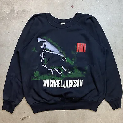 Vintage Michael Jackson Bad Tour 1988 Crewneck Sweatshirt L USA Made Thriller • $160