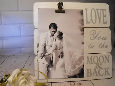 WEDDING PHOTO FRAME GIFT WHITE LOVE PHOTO CLIP FRAME Lovers Partners Mr And Mrs • £9.90