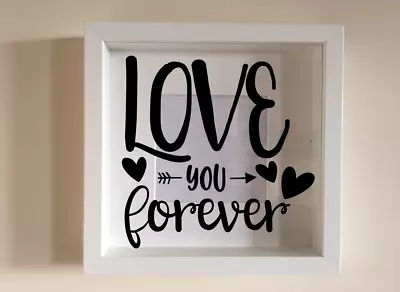 Box Frame Vinyl Decal Sticker Wall Art Quote Love You Forever Arrows Hearts • £2.99