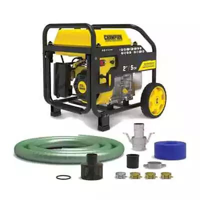 Semi-Trash Water Pump 2  Portable Gas-Powered 12 Ft. Suction Hose And Wheel Kit • $498.71