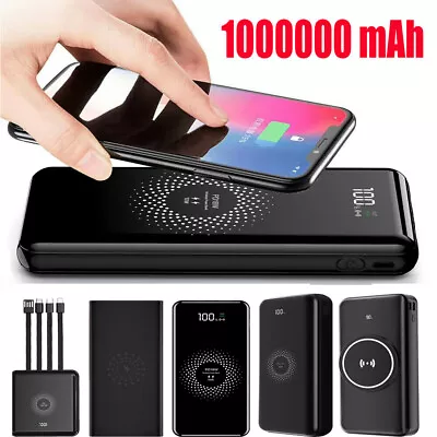 $21.59 • Buy Qi Wireless Power Bank Backup Fast Portable Charger 1000000mAh External Battery