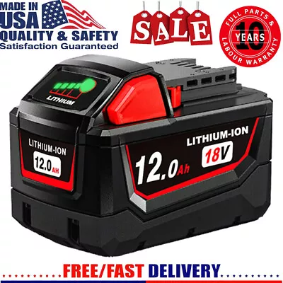  12Ah Battery For Milwaukee 18V For M18 Lithium Extended HD 12.0 48-11-1812 USA • $44.49
