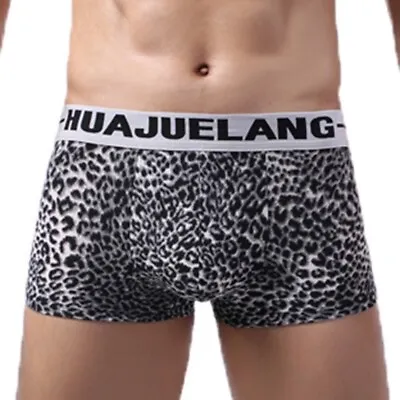 Mens Sexy Underwear Briefs Boxers Leopard Print Pants Lingerie Shorts Underpants • £7.21