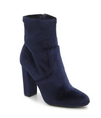 Madden Girls  “FANTAYSA” Navy Velvet Bootie Size 8.5 • $25