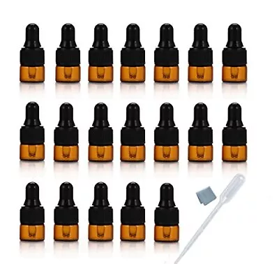 - 50pcs 1ml (1/4 Dram) Amber Mini Glass Bottle 1cc Amber Sample Vial Small Es... • $15.45