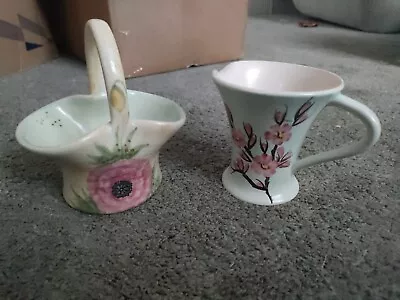 E Radford Pottery Small Jug And Small Flower Basket Vase • £2