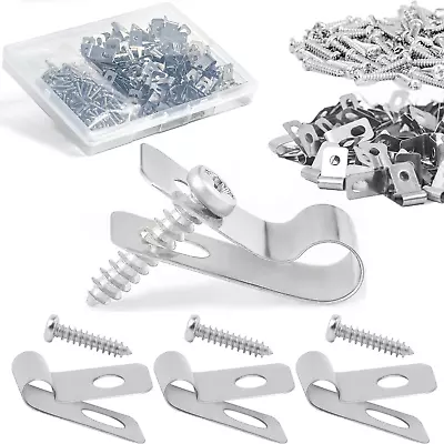 Wire Fence Clips 100 Pcs Stainless Steel Fence Wire Clamps With 100 Pcs Screws  • $13.13