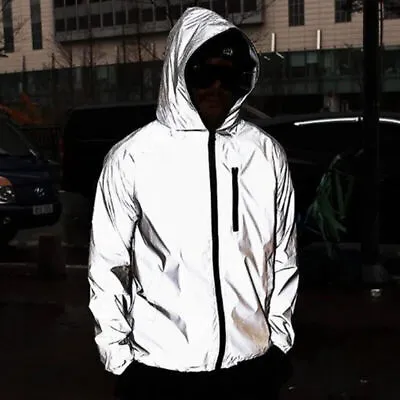 Reflective Jacket 3M Men's Waterproof Night Safety Jacket Hoodie L/XL/XXL/XXXL • $25.99