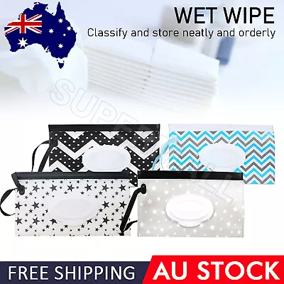 2x Travel Wet Wipe Bag Pouch Baby Care Portable Tissue Case Holder Box Pouch OZ • $5.45