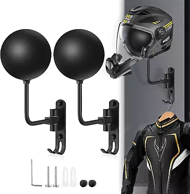 Motorcycle Helmet Rack Wall Mount 180 Degree Rotation Metal Bike Helmet Holder  • $41.89