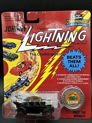1993 Johnny Lightning BLACK VW BUG BOMB W COIN Commemorative Limited Edition • $14.99