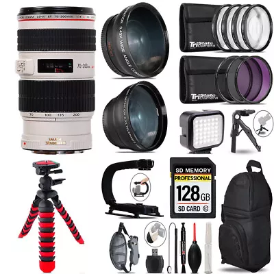 Canon RF 70-200mm IS USM Lens + Pro Flash + LED Light + Tripod - 128GB Kit • $1580.99