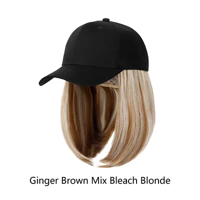Girl Baseball Wig Hat Straight Hair Wigs Cap With Hair Connect Baseball Caps • $14.90