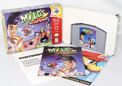 Milo's Astro Lanes N64 Nintendo 64 Complete CIB Very Good Condition! RARE! • $79.99