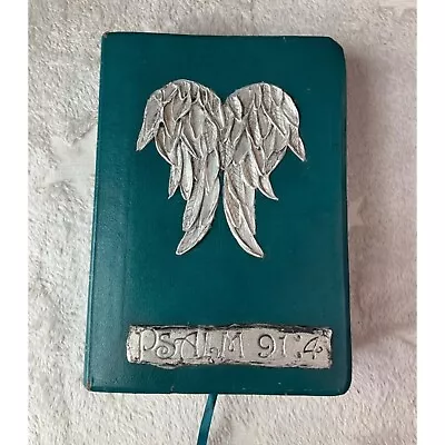 VTG Life Application Bible Bonded Leather Cover Hard Embossed Angel Wings Silver • $56.14