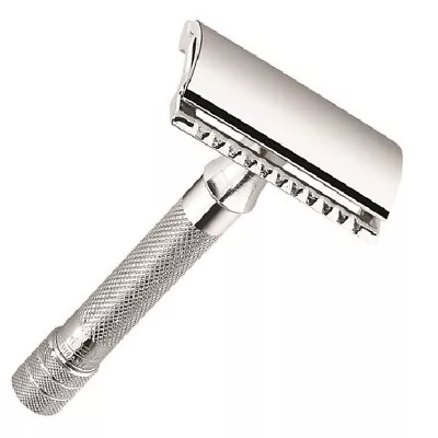 MERKUR DOUBLE EDGE SAFETY RAZOR W/ SAFETY BAR - Chrome Finish  MC33-001 • $34.95