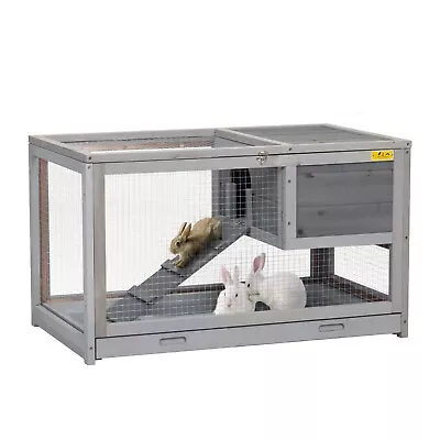 COZIWOW Two-story Rabbit Cage Bunny Hutch With Ladder Guinea Pig Cage Indoor • $89.99