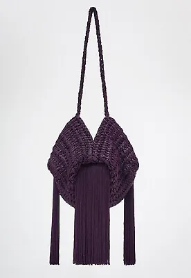 Bnwt Zara Purple Woven Bucket Bag With Fringe • £30