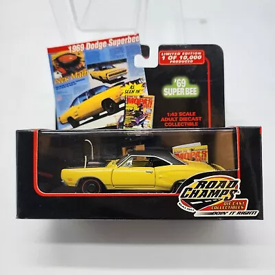 Road Champs 1:43 Scale 1969 Yellow Dodge Super Bee Displayed Only Free Shipping  • $24.95