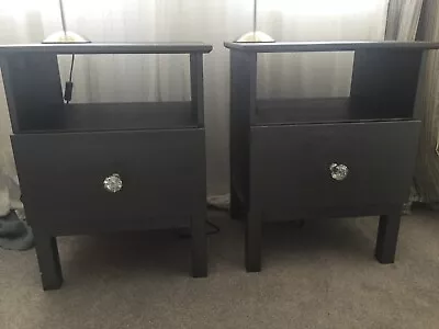 Ikea Tarva Nightstand Pair - Pine - Handpainted Metallic Charcoal • £80