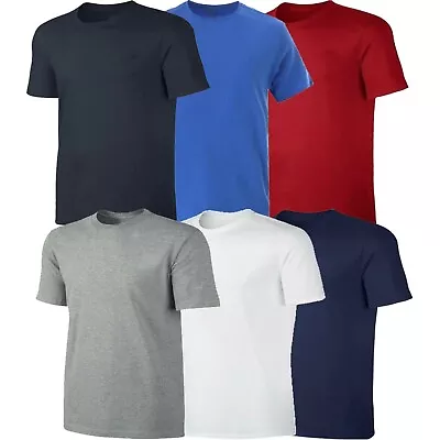 Mens Plain Crew Neck Cotton Gym Work Casual Short Sleeve T-shirt Tee Top S-5XL • £4.40