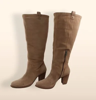 UGG AVA Tall Knee High Boots With Heel Suede Women's Size US 9 Tan Chestnut  • $99