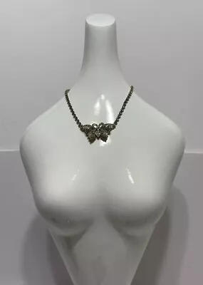 Vtg Gianni Versace Silver Crystal Butterfly Necklace • $400