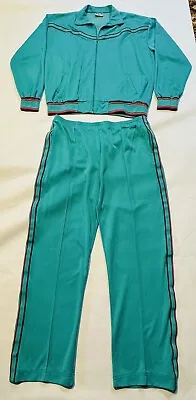 Vintage 80s PACER SPORTSWEAR Track Warm-Up Suit Jacket Pants Mens Size 1xL Tall • $55