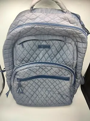  Vera Bradley Quilted Cotton Essential Large Backpack Moonlight Navy • $40