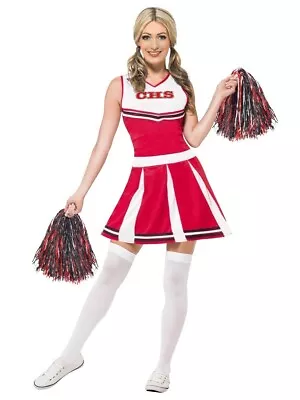 Adult Ladies American High School Cheerleader Sports Uniform Fancy Dress Sml • £10