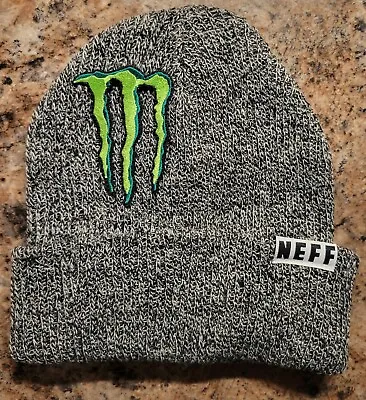 Monster Energy Athlete Only XGames Gray Winter Black Cap Hat Beanie Neff Ski • $99.99