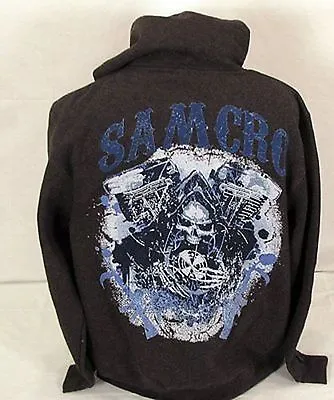 Blowout! New Sons Of Anarchy V-Twin Grim Reaper Samcro Soa Hoodie Sweat Shirt M • $75.52