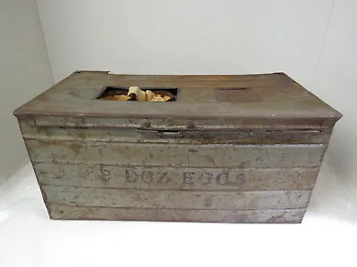 Antique Tin 3 Dozen Farmer's Egg Shipping Crate Container • $64.99