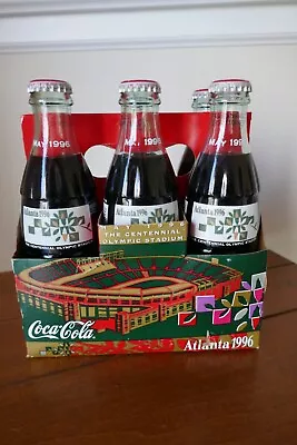 Vintage 1996 Coca-Cola Coke Atlanta Olympics Glass 8 Oz Bottles Has 5 W/sleeve • $1.99