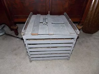 Antique Wood Wooden Primitive Egg Crate 13  Box Carrier • $59.49